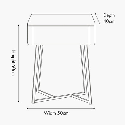 Ukiah Black Ash Veneer and Black Metal 1 Drawer Unit