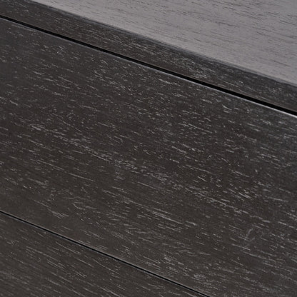 Ukiah Black Ash Veneer and Black Metal 5 Drawer Tall Unit