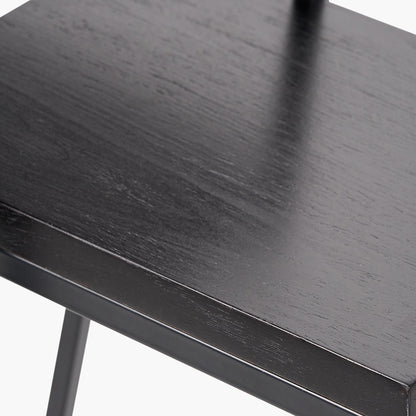Mashiko Set of 2 Black Ash Veneer & Black Metal Side Tables