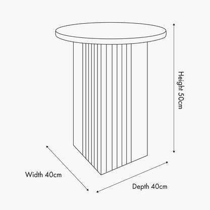 Elkton Concrete Effect Wood Veneer Groove Detail Side Table
