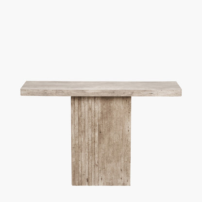 Shop the Elkton Concrete Effect Console Table. Perfect for hallways, living rooms, or even behind a sofa. No Assembly Required. Dimensions W120xD40xH76cm. Shop online today at www.nobleandnook.co.uk
