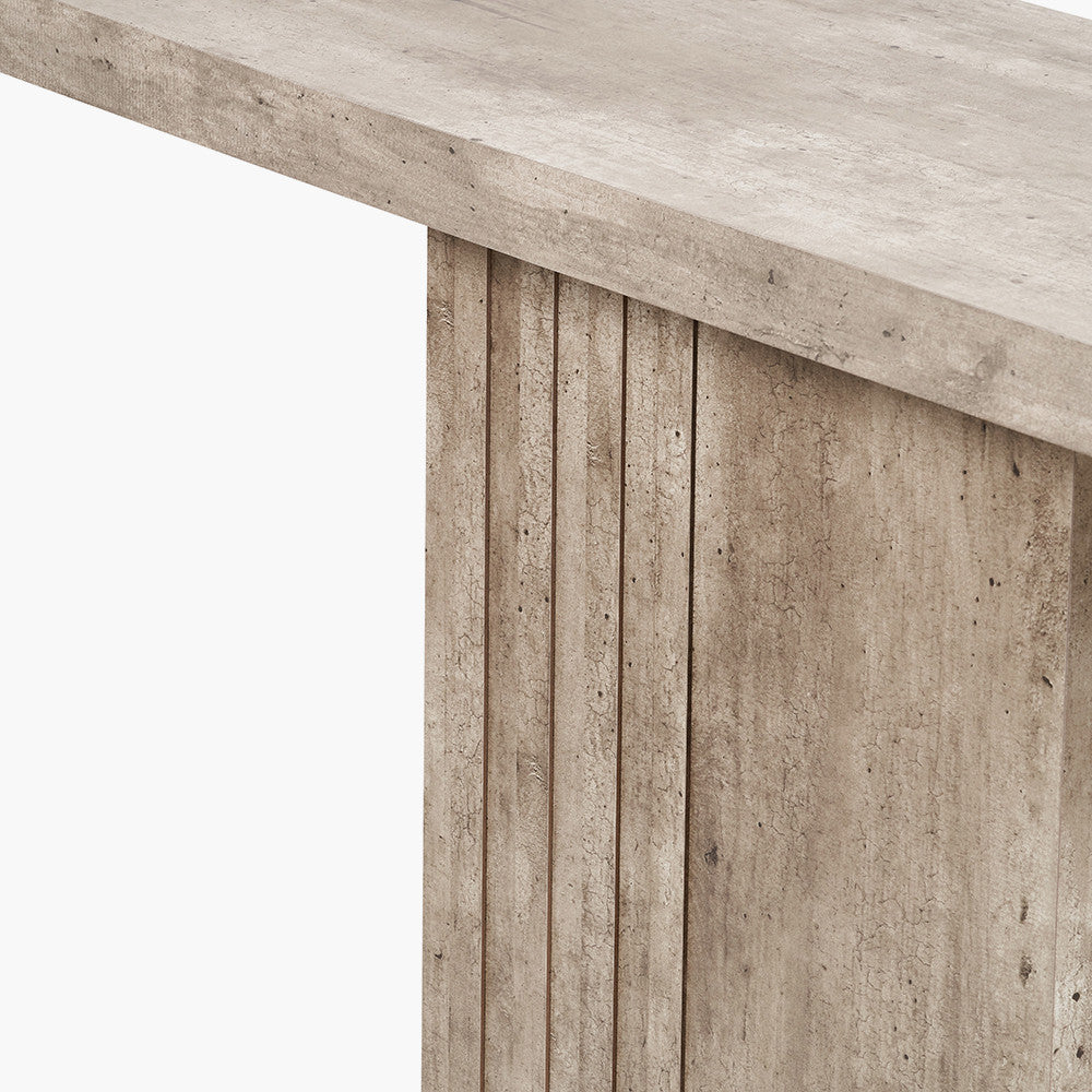 Shop the Elkton Concrete Effect Console Table. Perfect for hallways, living rooms, or even behind a sofa. No Assembly Required. Dimensions W120xD40xH76cm. Shop online today at www.nobleandnook.co.uk