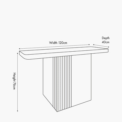 Shop the Elkton Concrete Effect Console Table. Perfect for hallways, living rooms, or even behind a sofa. No Assembly Required. Dimensions W120xD40xH76cm. Shop online today at www.nobleandnook.co.uk