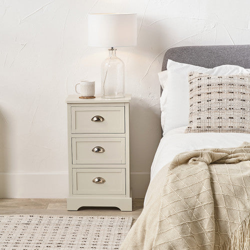 Croft Linen Pine Wood 3 Drawer Unit
