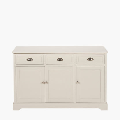 Croft Linen Pine Wood 3 Door 3 Drawer Unit – Classic Sideboard Storage for Elegant Homes