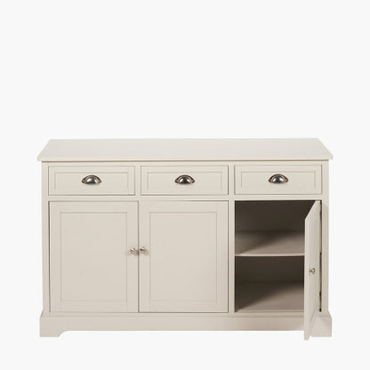 Croft Linen Pine Wood 3 Door 3 Drawer Unit – Classic Sideboard Storage for Elegant Homes