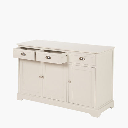 Croft Linen Pine Wood 3 Door 3 Drawer Unit – Classic Sideboard Storage for Elegant Homes