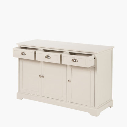 Croft Linen Pine Wood 3 Door 3 Drawer Unit – Classic Sideboard Storage for Elegant Homes