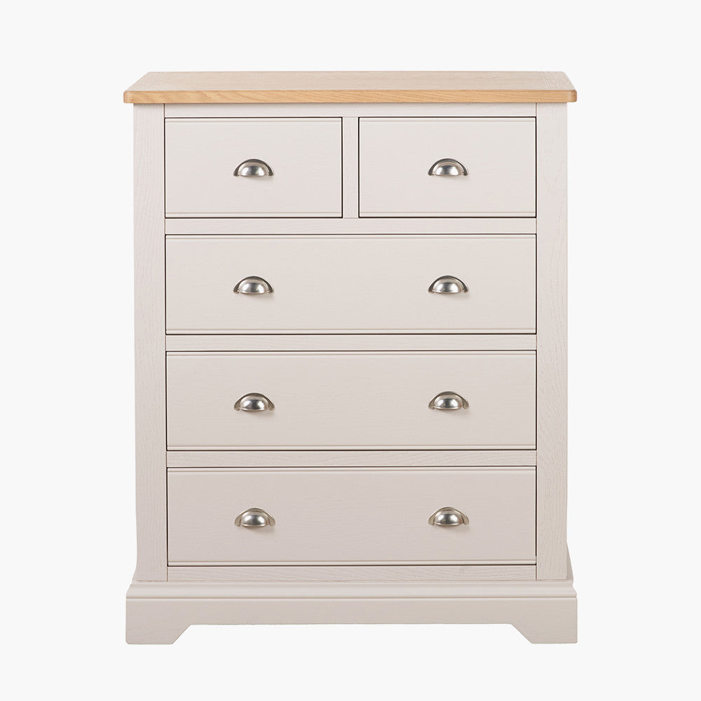 Fairford White Pine & Oak 5 Drawer Unit | Country Storage Furniture