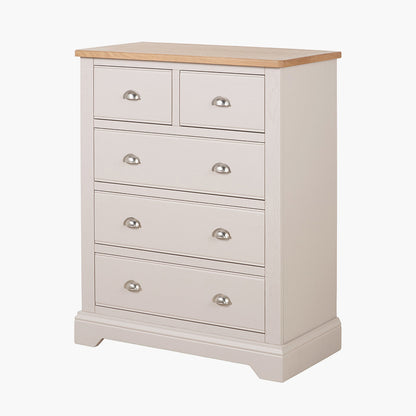 Fairford White Pine & Oak 5 Drawer Unit | Country Storage Furniture