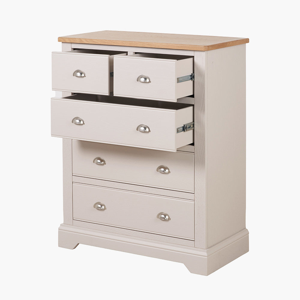 Fairford White Pine & Oak 5 Drawer Unit | Country Storage Furniture