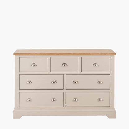 Fairford White Pine & Oak 7 Drawer Unit | Country Storage Furniture
