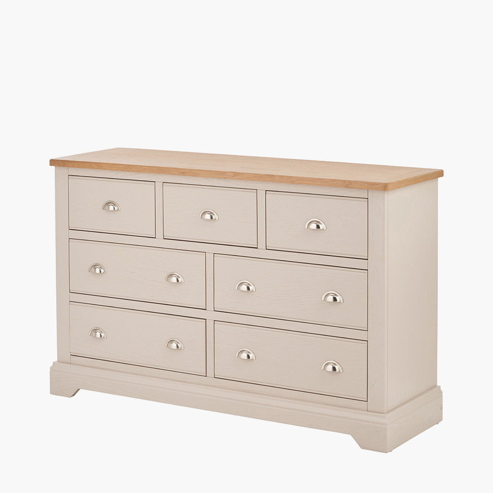 Fairford White Pine & Oak 7 Drawer Unit | Country Storage Furniture