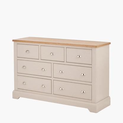 Fairford White Pine & Oak 7 Drawer Unit | Country Storage Furniture