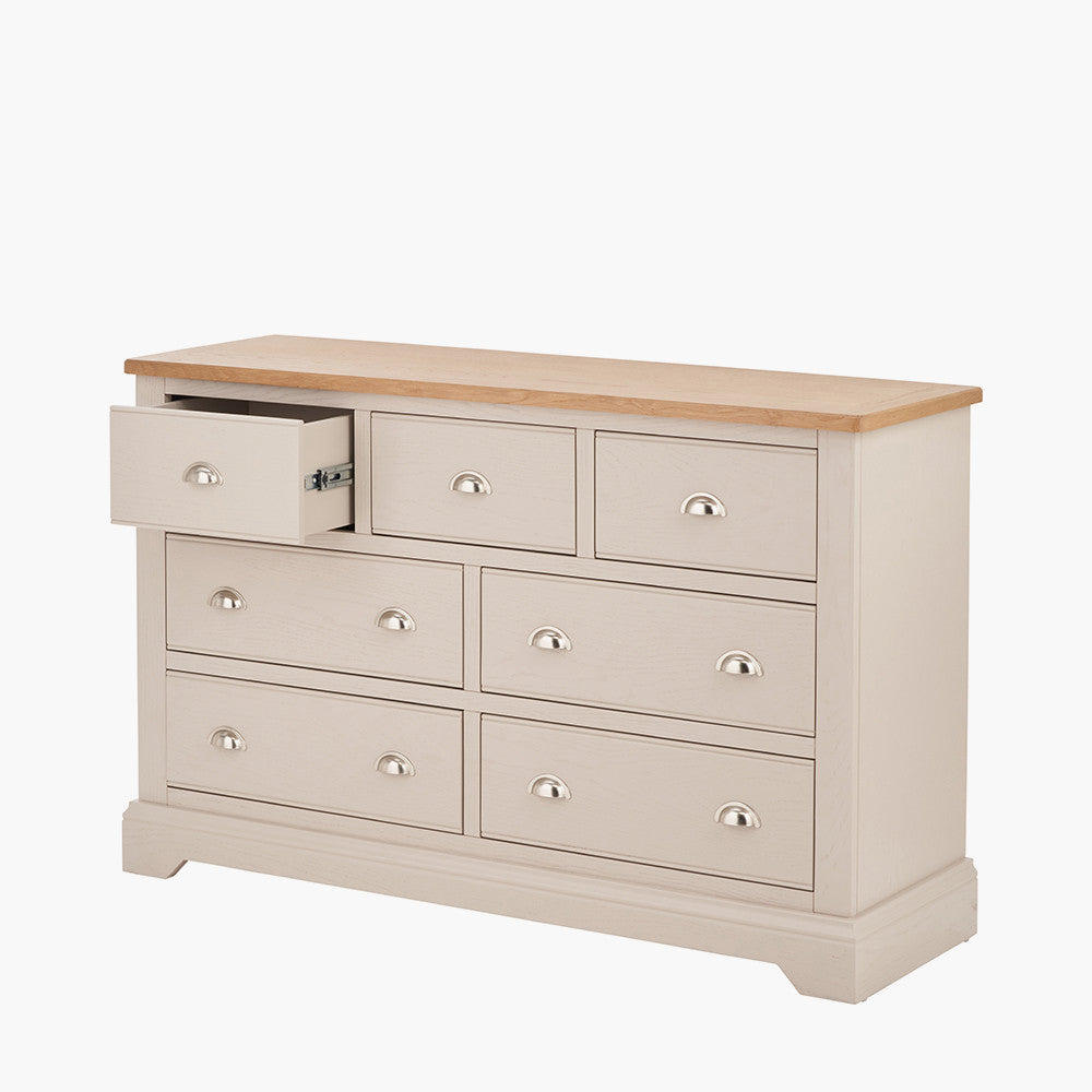 Fairford White Pine & Oak 7 Drawer Unit | Country Storage Furniture