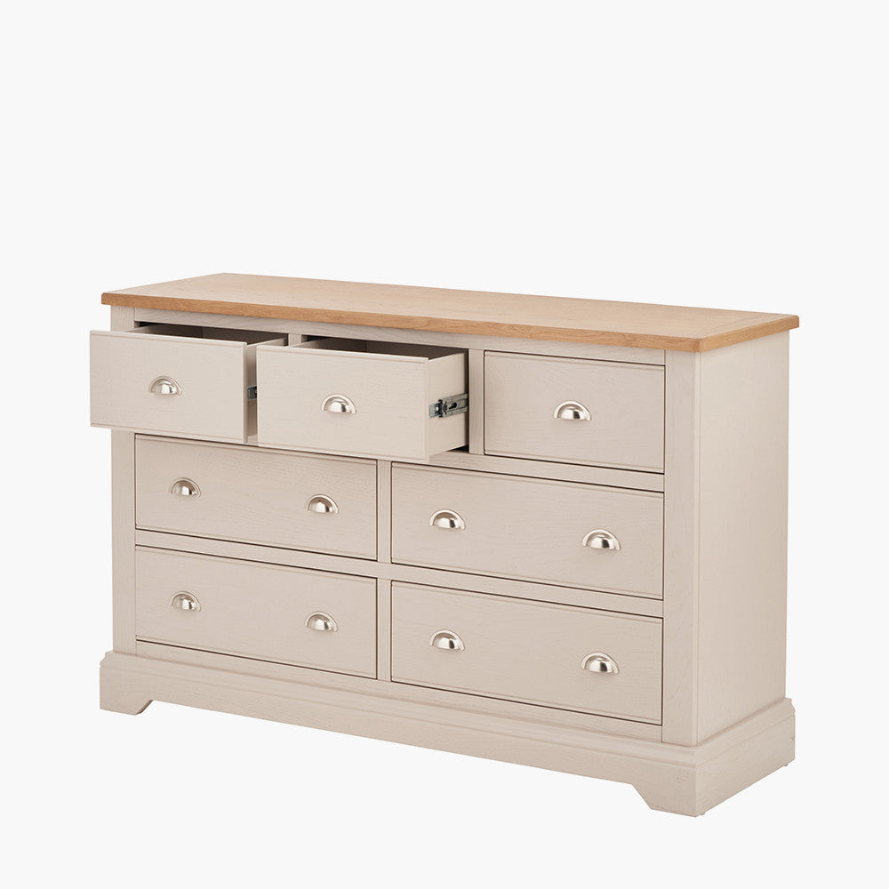 Fairford White Pine & Oak 7 Drawer Unit | Country Storage Furniture