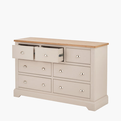 Fairford White Pine & Oak 7 Drawer Unit | Country Storage Furniture