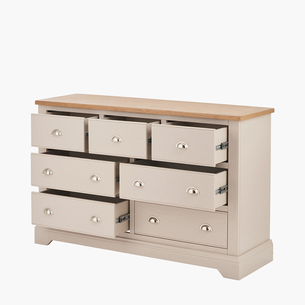 Fairford White Pine & Oak 7 Drawer Unit | Country Storage Furniture