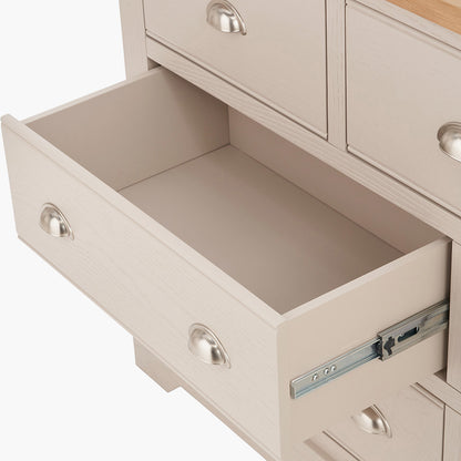 Fairford White Pine & Oak 7 Drawer Unit | Country Storage Furniture