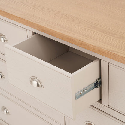 Fairford White Pine & Oak 7 Drawer Unit | Country Storage Furniture