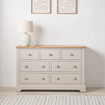 Fairford White Pine & Oak 7 Drawer Unit | Country Storage Furniture