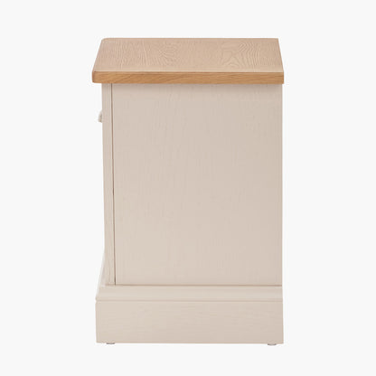 Fairford Parchment White Pine and Oak Wood 1 Drawer Unit
