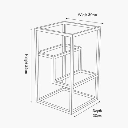 Aleandra Clear Glass and Silver Metal Side Table