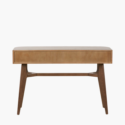 Elias Dark Ash Wood Retro 2 Drawer Console Table