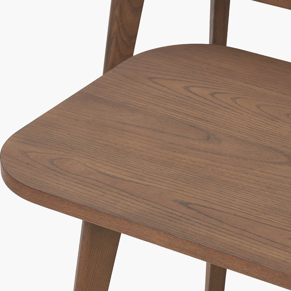 Close up of retro dark rash wood grain on nesting coffee tables