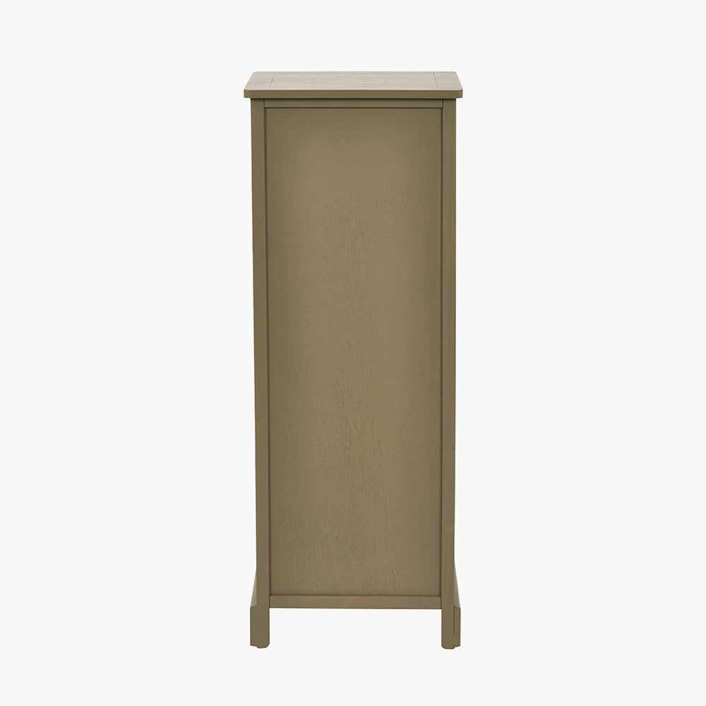 Croft Olive Pine Wood 5 Drawer Unit