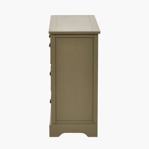 Croft Olive Pine Wood 6 Drawer Unit