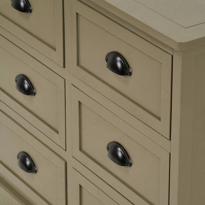 Croft Olive Pine Wood 6 Drawer Unit