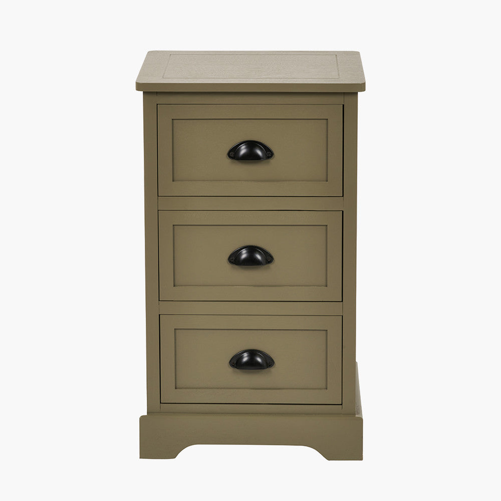 Croft Olive Pine Wood 3 Drawer Unit