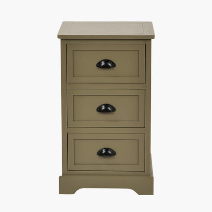 Croft Olive Pine Wood 3 Drawer Unit