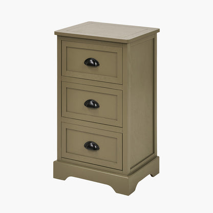 Croft Olive Pine Wood 3 Drawer Unit
