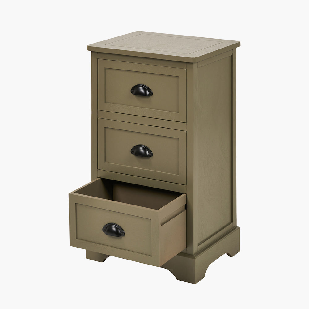 Croft Olive Pine Wood 3 Drawer Unit