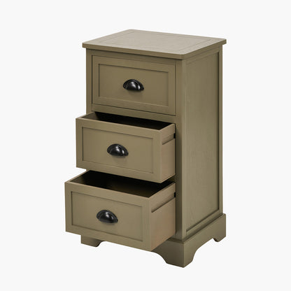 Croft Olive Pine Wood 3 Drawer Unit