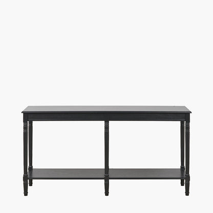 Heritage Black Pine Wood Large Console Table