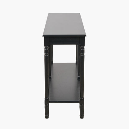 Heritage Black Pine Wood Large Console Table