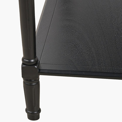 Heritage Black Pine Wood Large Console Table