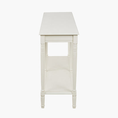 Heritage Elizabeth White Pine Wood Large Console Table