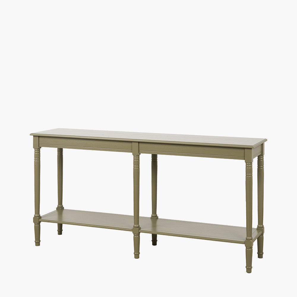 Heritage Olive Pine Wood Large Console Table