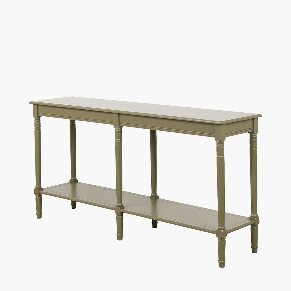 Heritage Olive Pine Wood Large Console Table