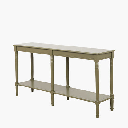 Heritage Olive Pine Wood Large Console Table