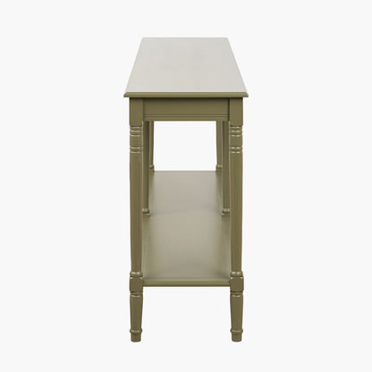 Heritage Olive Pine Wood Large Console Table