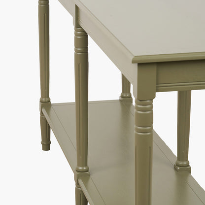 Heritage Olive Pine Wood Large Console Table