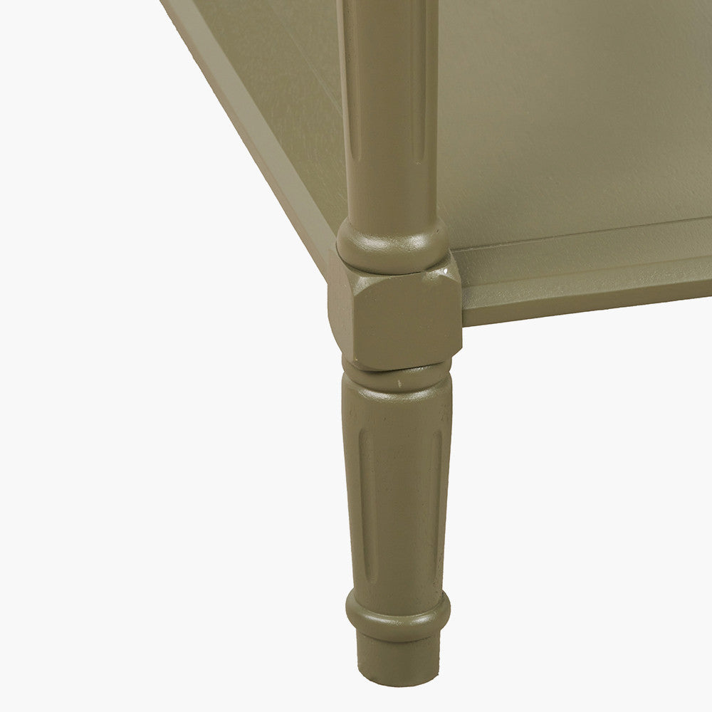 Heritage Olive Pine Wood Large Console Table