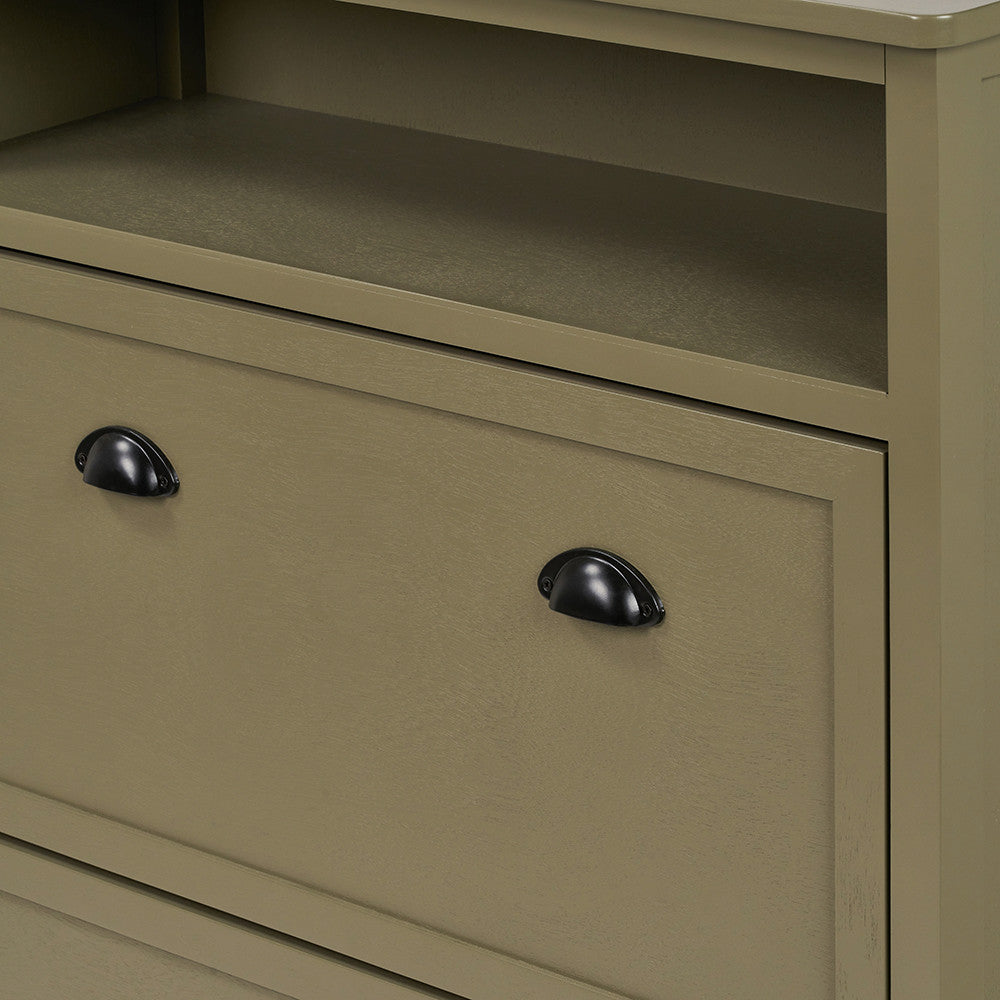 Croft Olive Pine Wood Shoe Storage Unit