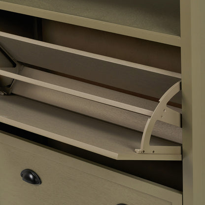 Croft Olive Pine Wood Shoe Storage Unit