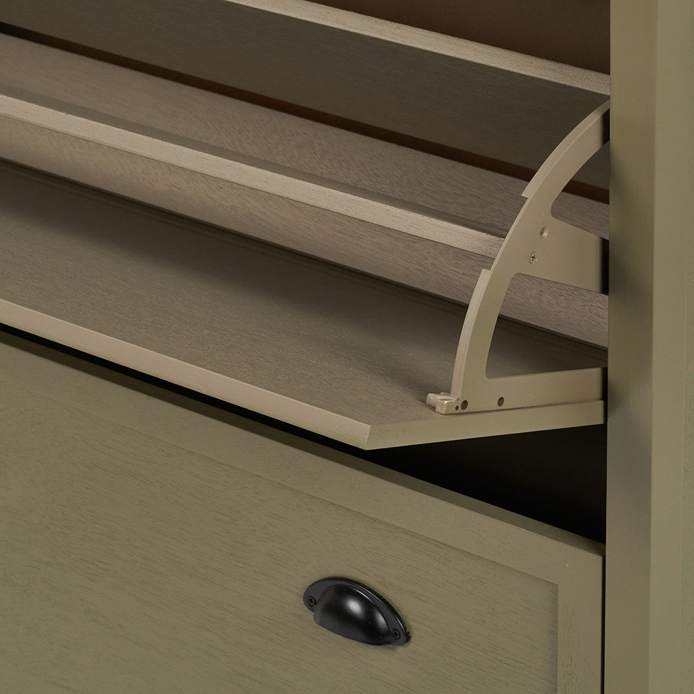 Croft Olive Pine Wood Shoe Storage Unit